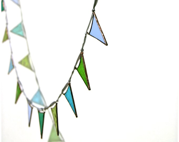 Stained Glass Bunting Garland Colourful Window Suncatcher Etsy