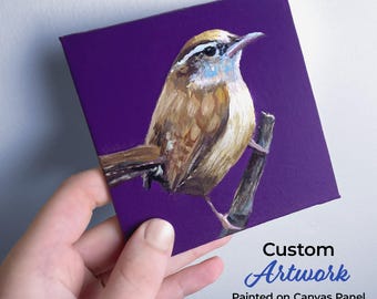 Custom Hand Painted Mini Artworks on Small Canvas Panels Miniature Art Decor
