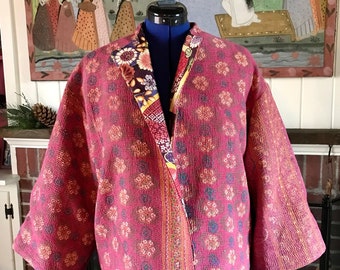 Exquisite Kantha Quilt Kimono Jacket