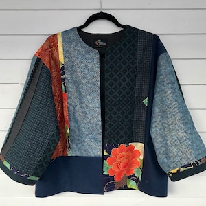 A splash of poppy makes kimono style jacket zing!
