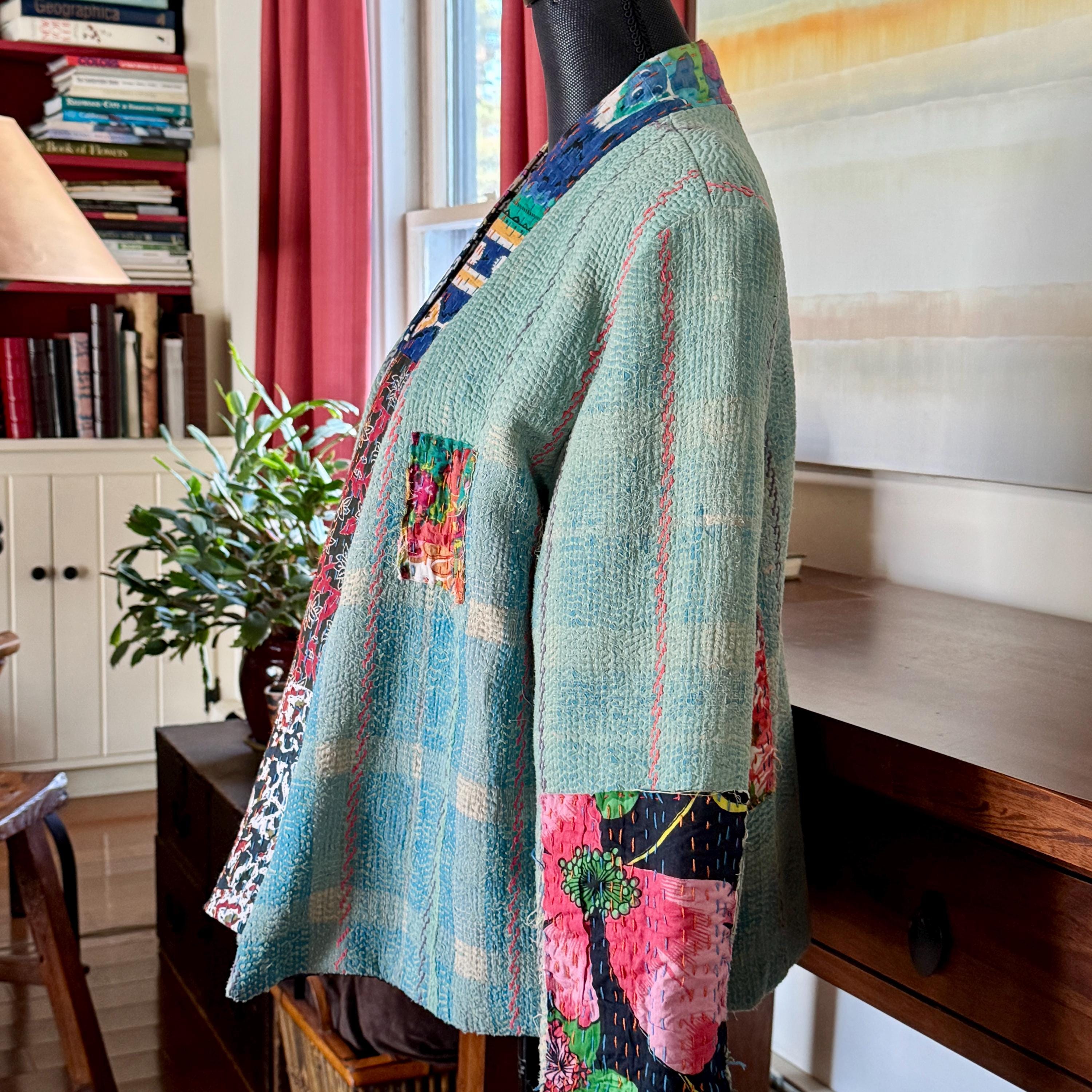 Vintage Kantha Jacket With Colorful Boro Patchwork - Etsy