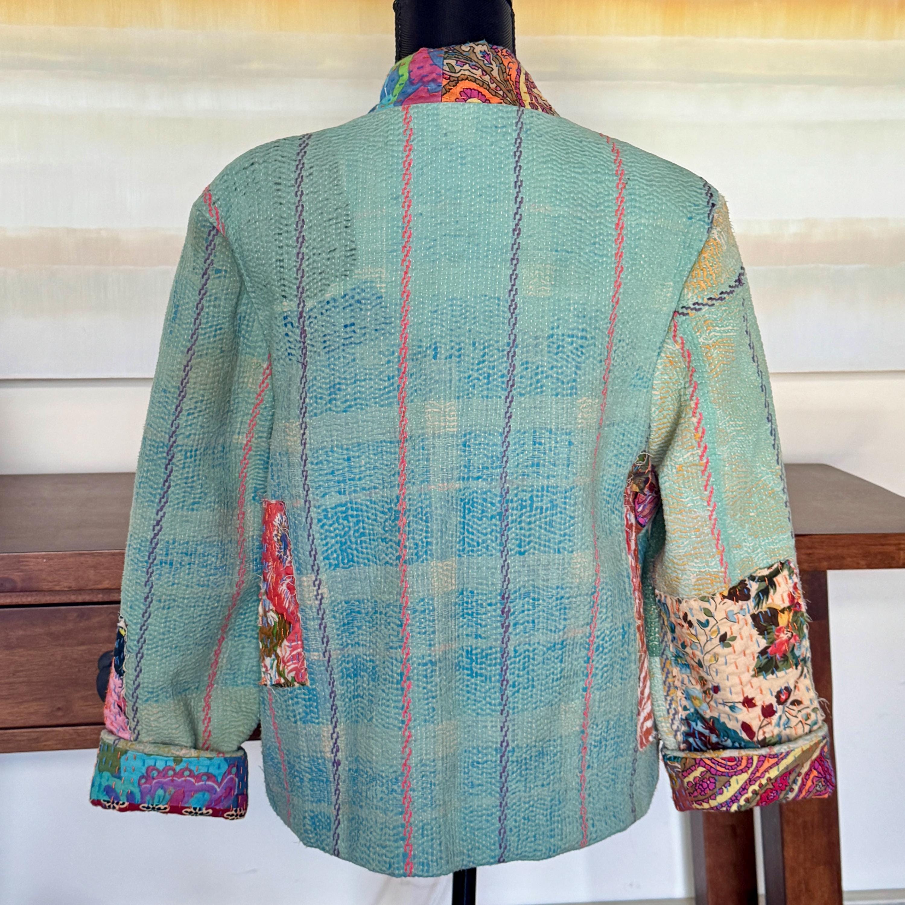 Vintage Kantha Jacket With Colorful Boro Patchwork - Etsy