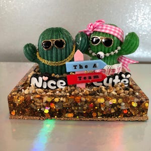 Personajes de cactus, escenas en miniatura, gente positiva, la pareja más genial del equipo “A”. Envío incluido. Envuelto para regalo en una caja de celofán transparente.