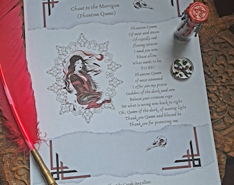 The MORRIGAN | witch book page | PDF book of shadows page printable | Witch Journal Page | Spell Chant Page | Grimoire PDF | Spell download