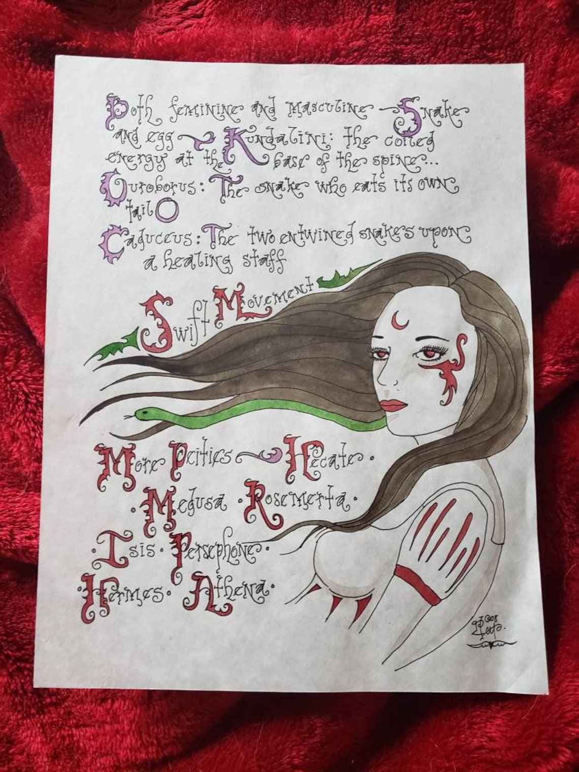 The Snake Lilith Hecate Caduceus Set of 3 Grimoire PDF Etsy