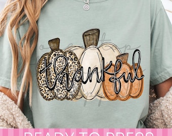 Thankful Leopard Trio Pumpkins - Ready to Press DTF Transfer