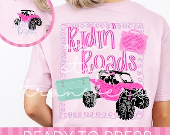 Preppy Ridin' Roads DTF Transfer with POCKET - Ready to Press Transfer