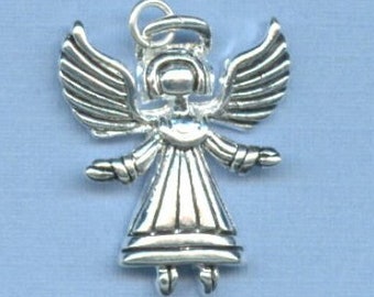 Unique Angel Charm With 3D Halo (Silver Plated)