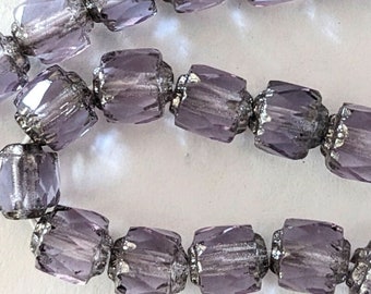 75 Alexandrite (Light Lavender) Czech Glass Cathedral Beads with Silver Tips 8mm