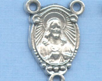 Sacred Heart Ornate (Scapular) Rosary Centers 3/4 in. - 5 or 25 Centerpieces