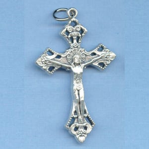 5 Pack of Pretty Ornate Crucifixes 1 11/16 inch Rosary Making Parts