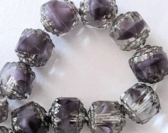 90 Crystal-Amethyst/Silver Czech Glass Cathedral Beads 8mm - Clearance!