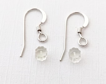 Sterling Silver French Earring Hooks with Backs - Jewelry Findings