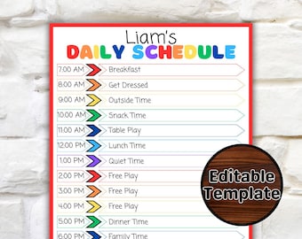Kids Daily Schedule Printable: Homeschool Routine Chart (Editable PDF)