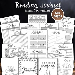 Book Reading planner bundle printable,Reading planner 2025,printable reading challenge,Book review log book,Monthly Reading journal minimal