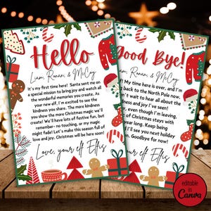 Elfen-Ankunftsbrief, Erstmaliger Elfen-Ankunftsbrief, Elfenbrief, Elfen-Auf Wiedersehensbrief, Elfen-Hallo-Weihnachtsbrief, in Canva bearbeitet