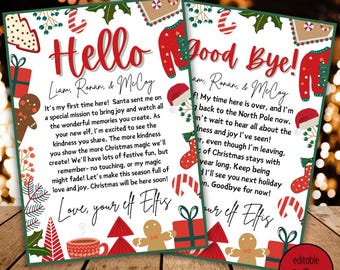 Editable Elf Arrival & Goodbye Letter: Christmas Printable (PDF)