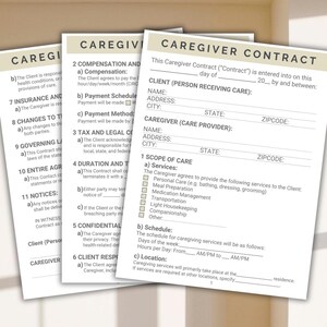 Editable Caregiver Contract & Invoice Template: Nanny Forms (PDF Download)