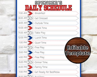 Editable Kids Daily Schedule Template: Homeschool Routine (PDF)