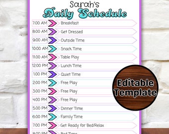 Editable Kids Daily Schedule Template: Homeschool Routine (PDF)