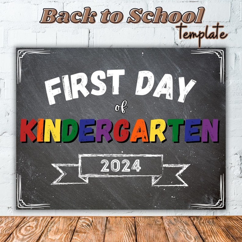 Editable First Day of School Chalkboard Sign (printable, Digital ...