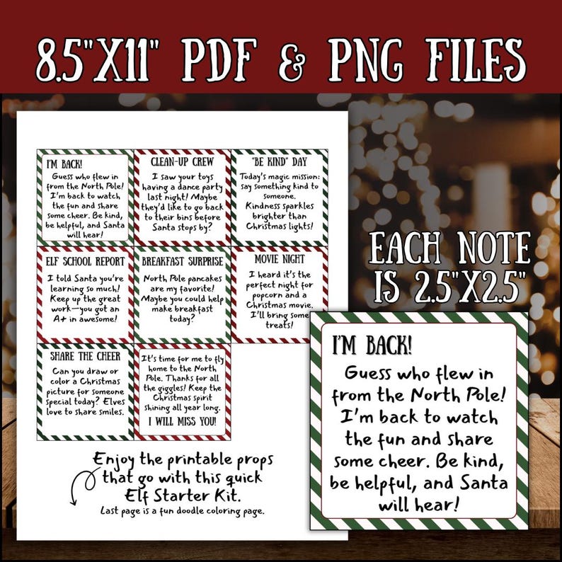 Elf Starter Kit Printable | 6 Elf Notes + Arrival & Goodbye Letters ...
