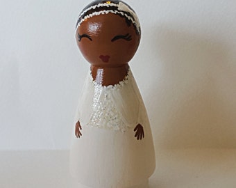 Hand Painted Love Boxes Custom Girl Boy Baptism Sealing Peg Doll Portrait Wood