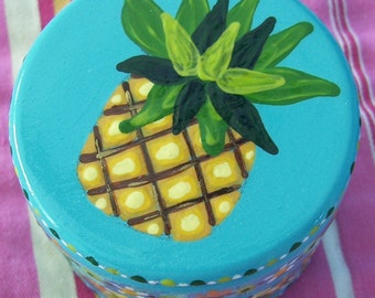 Hand Painted Love Boxes Pineapple Box wood