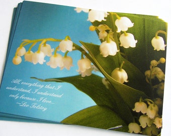 Hand Painted Love Boxes Lily of the Valley Blue 4x6 Heavy Postcard Pack of 10