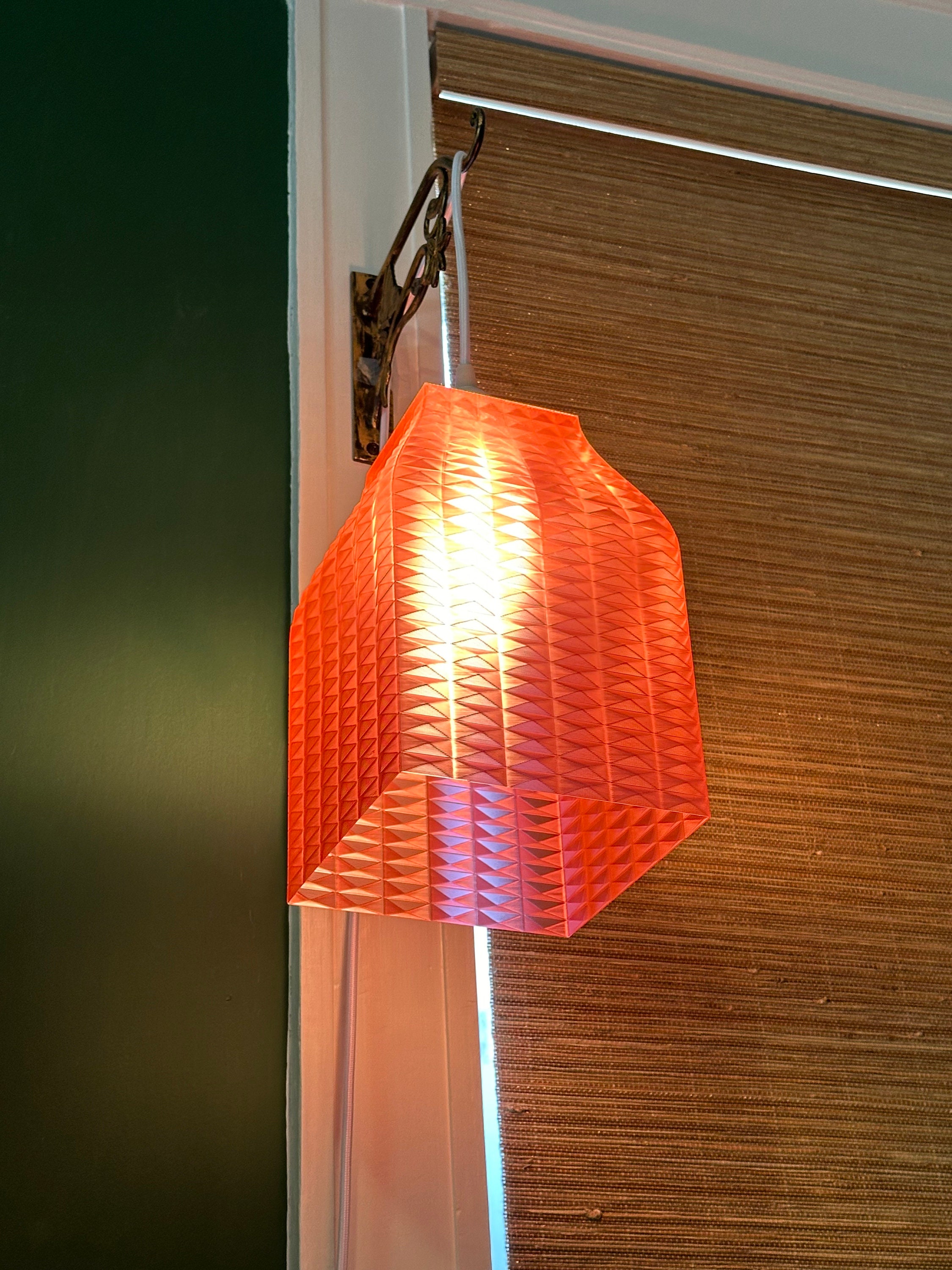 3D Printed Pendant Light Geometric Pattern Square Shape - Etsy
