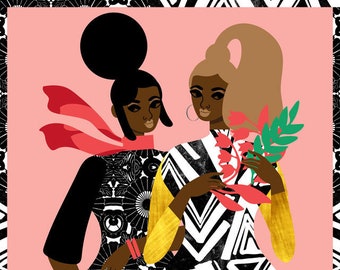 Safari Model Art, Retro Fashion Illustration, Women Fashion Art, African American Art, Natural Hair Art, African Ethnic Art