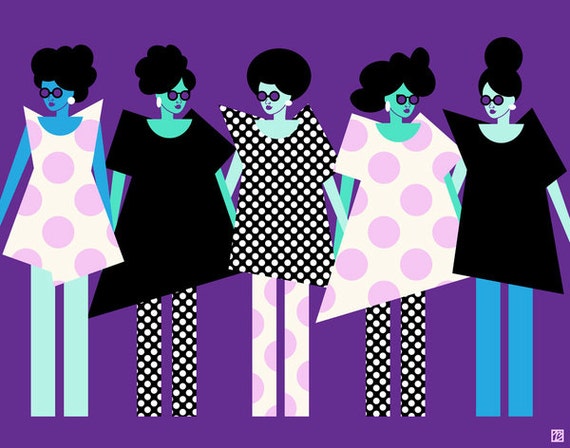 Unity Girls Print Purple Black Blue And Pink Sisterhood Etsy