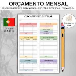 Menselijke vertalingen in het Portugees - Financiële controle A4 PDF voor financiële vooruitzichten, uitgaven, economieën en doelstellingen