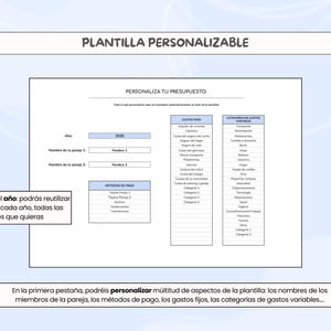Digital Income and Expense Planner for Couples in Spanish - Monthly Personal Budget Template, Google Sheets image 8