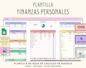 Plantilla FINANZAS PERSONALES MENSUAL resumen anual, Planificador digital ingresos y gastos, Español Presupuesto hoja de cálculo euro dolar