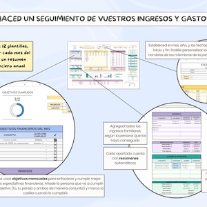 Digital Income and Expense Planner for Couples in Spanish - Monthly Personal Budget Template, Google Sheets image 4