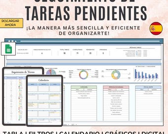 Task Tracker for Google Sheets, Digital Planner, Smart Calendar, Daily Organization, Agenda, Journal