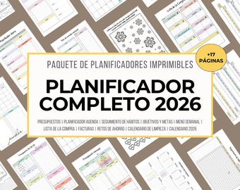 2026 Planner Pack (Printable PDF) · Calendar, Budget, Finances, Agenda, Shopping List, and Savings Challenges · Digital Download