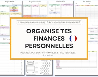 Fiches PDF Françaises pour Organiser Tes Finances Personnelles, Planificateur Financier Minimaliste, Défi Épargne, Classeur Budget, Dépenses