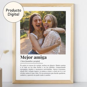 Regalo personalizable para mejor amiga, Navidad, único, especial, original, Collage, para ella, sencillo, poster, pared, cuadro