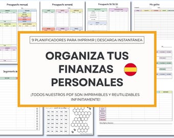Financial Planner Pack (9 templates): Monthly, Weekly, 50/30/20 Budget, Spending, Bills, Goals, and Savings | Printable PDF
