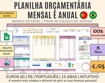 Monthly Financial Plan in Portuguese, Complete Financial Control for People's Financial Management, financial plan in Portuguese