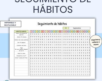 Habit Tracking - Printable A4 template for a healthy daily routine tracker