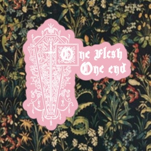 One Flesh One End PINK Bubble-free Sticker // Bookish Art // Gideon The Ninth // Harrow The Ninth // Nona The Ninth // The Locked Tomb