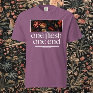 One Flesh One End Floral Comfort Colors Tee Shirt // Gideon The Ninth // Harrow The Ninth // Nona The Ninth // The Locked Tomb