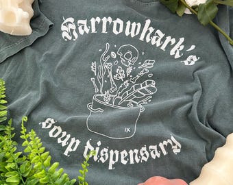 Hrowhark's Soup Dispensary Comfort Colors T Shirt // Bücherwurm // Gideon Der Neunte // Hugg Die Neunte // Nona Die Neunte // The Locked Tomb