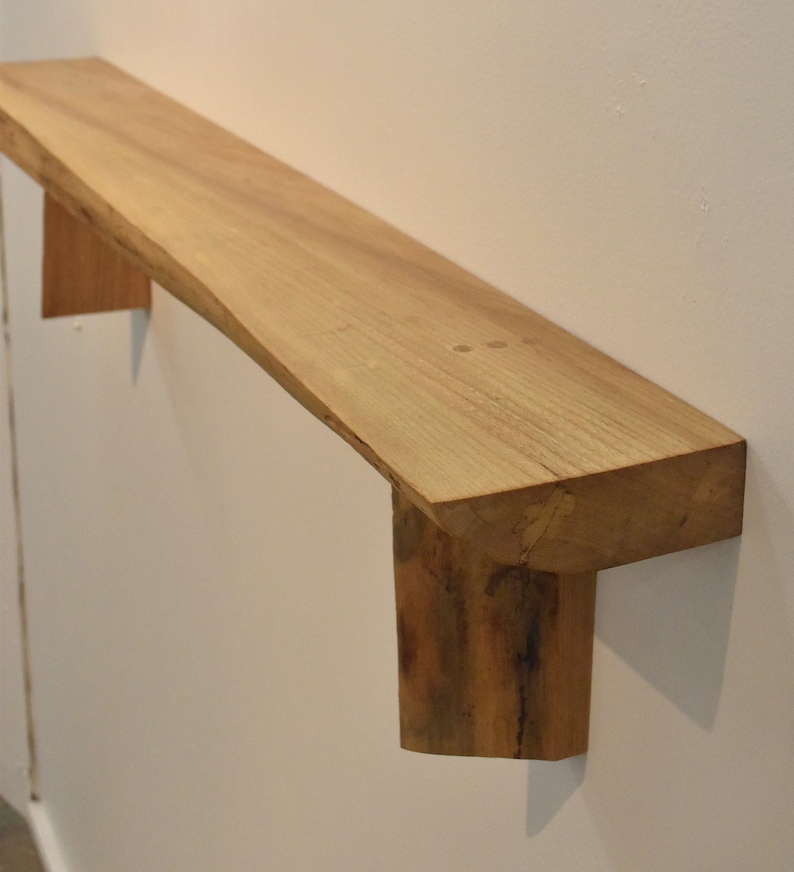 No. 62 Thick Elm Wood Live Edge Shelf Etsy