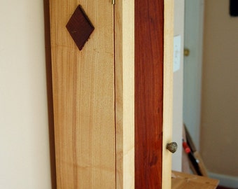 Ash and Padauk Hanging Cabinet