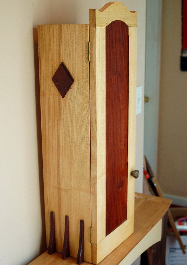 Ash and Padauk Hanging Cabinet image 1