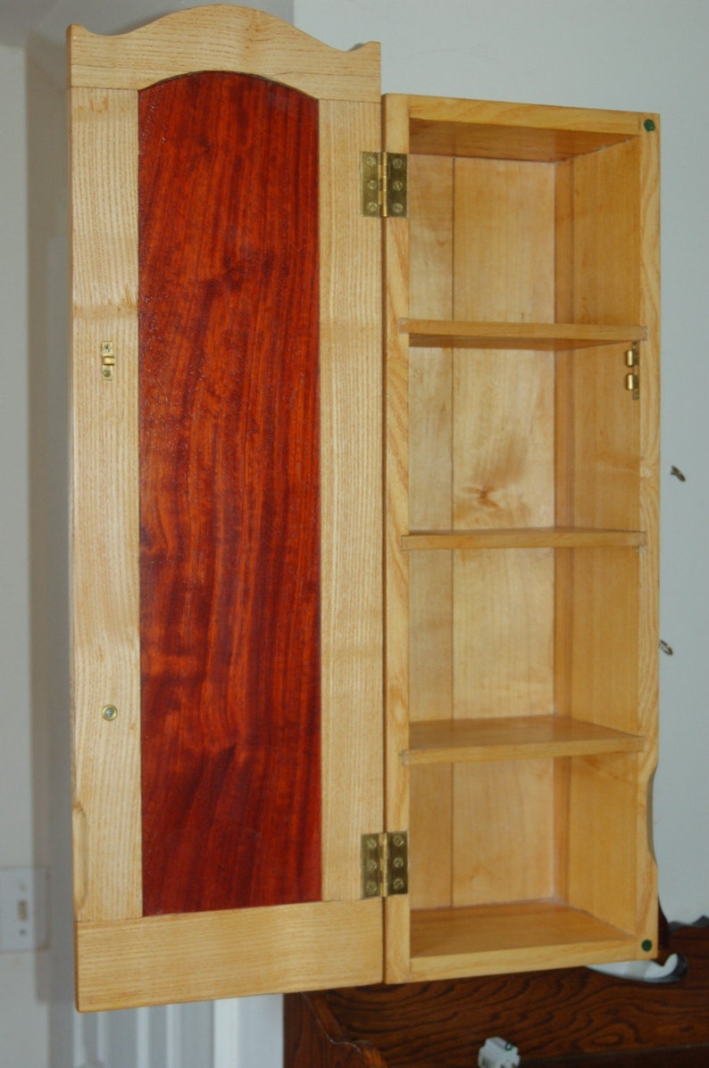 Ash and Padauk Hanging Cabinet image 2